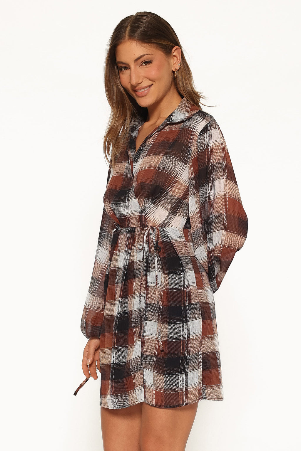 DRESSES Eadie Long Sleeve Mini Dress - Plaid