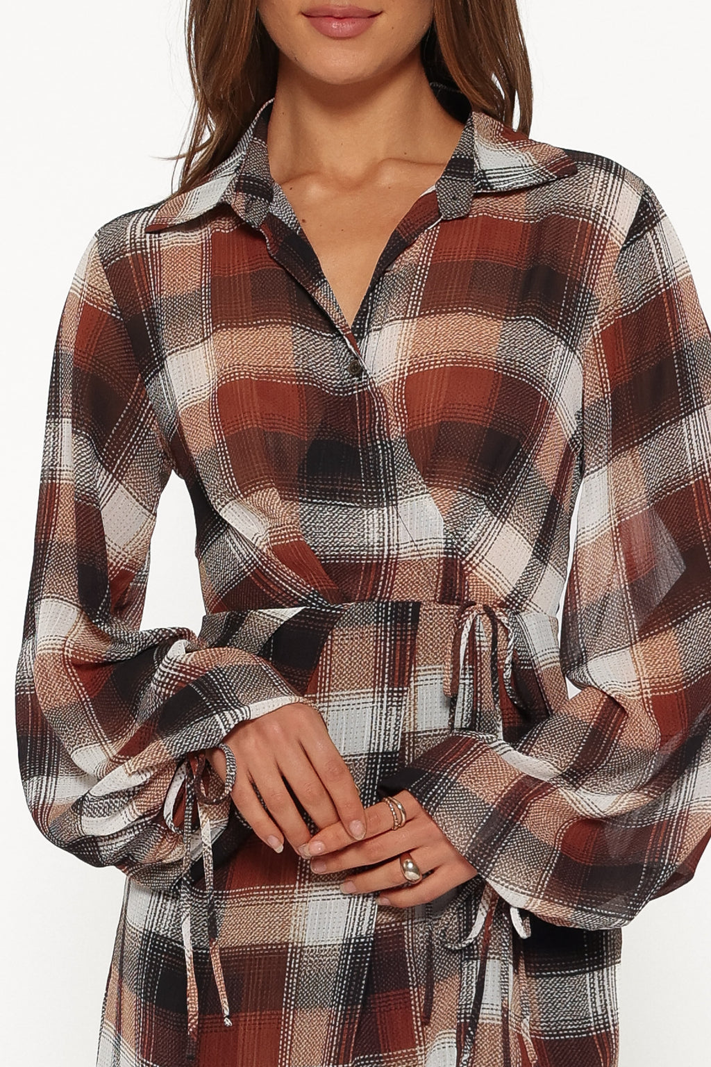DRESSES Eadie Long Sleeve Mini Dress - Plaid