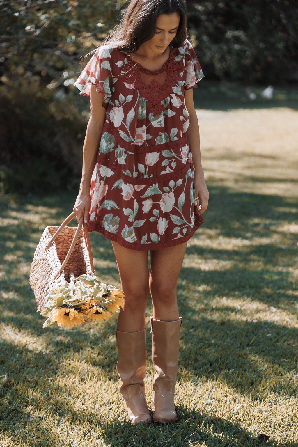 DRESSES Java Mini Dress - Red Tulip Floral