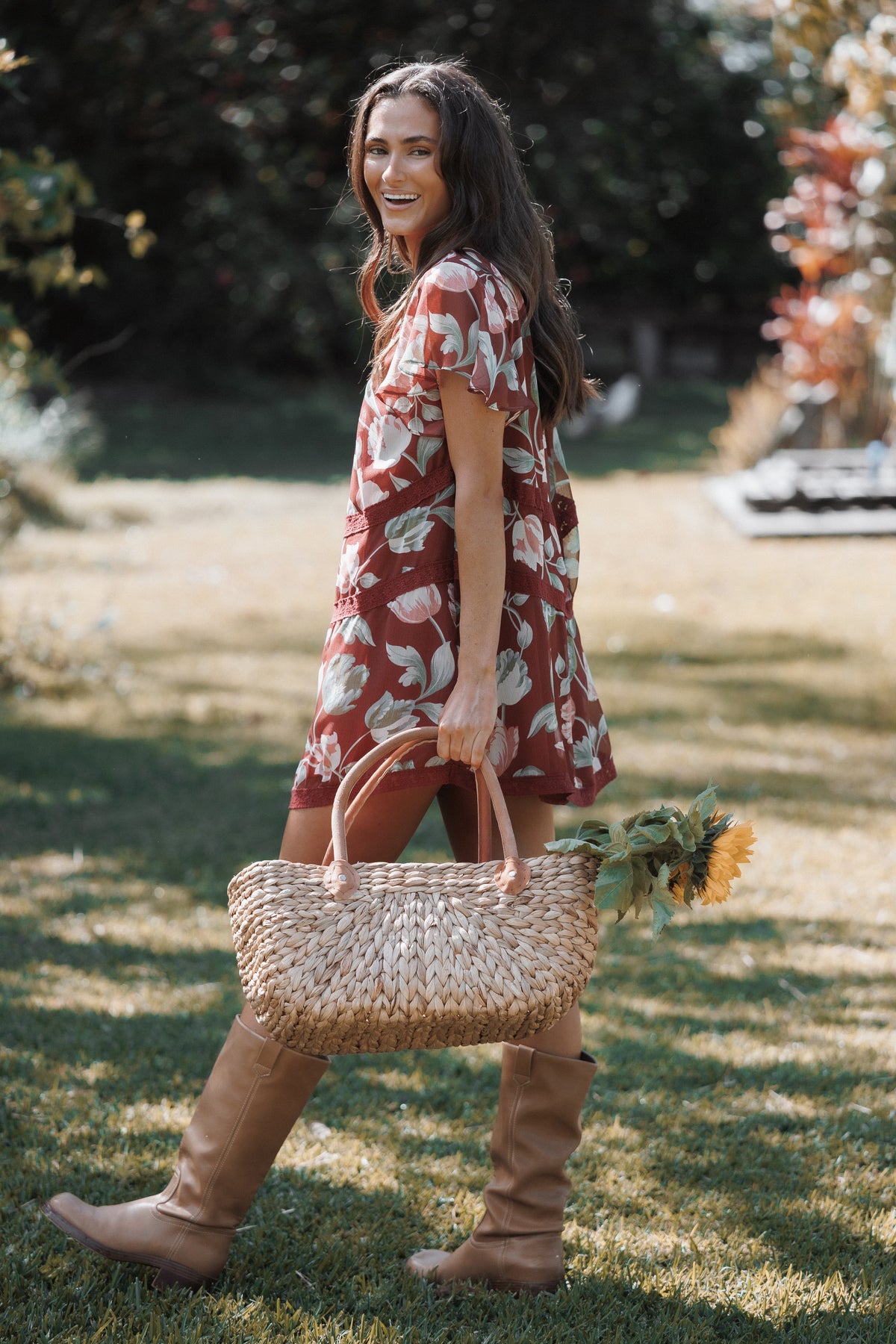 DRESSES Java Mini Dress - Red Tulip Floral