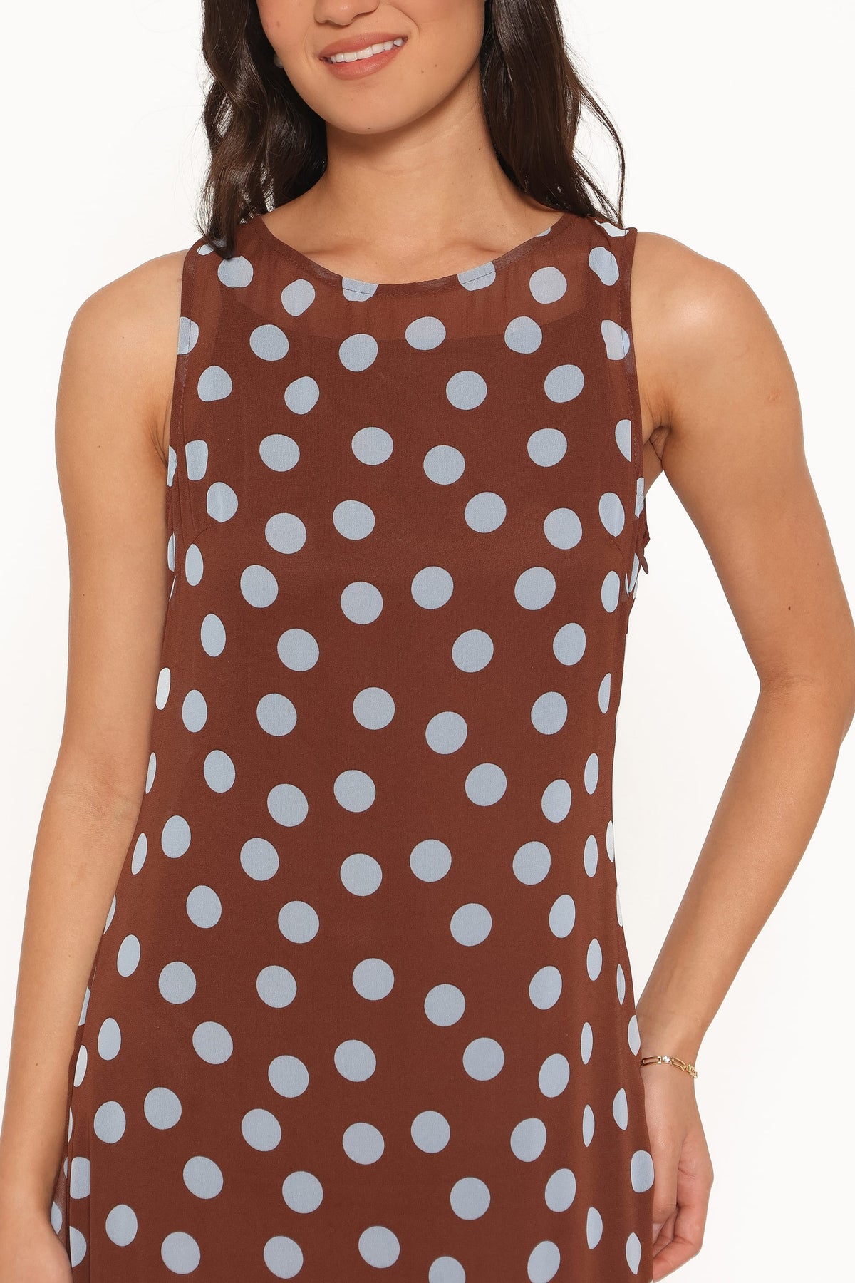 DRESSES Keani Maxi Dress - Brown Polka Dot