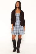 DRESSES Kepler Mini Dress - Icy Blue Plaid