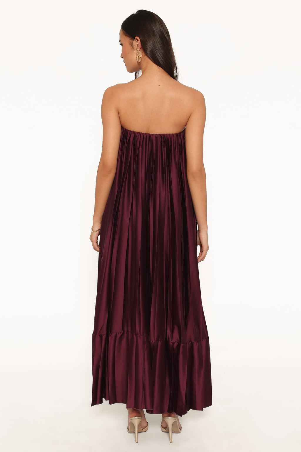 DRESSES Nalania Strapless Maxi Dress - Sangria Red