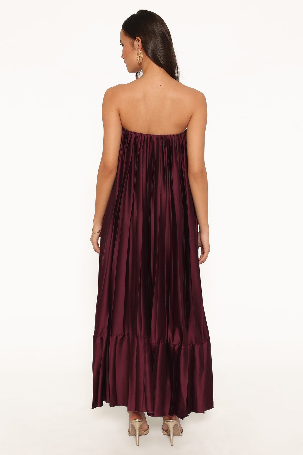 DRESSES Nalania Strapless Maxi Dress - Sangria Red
