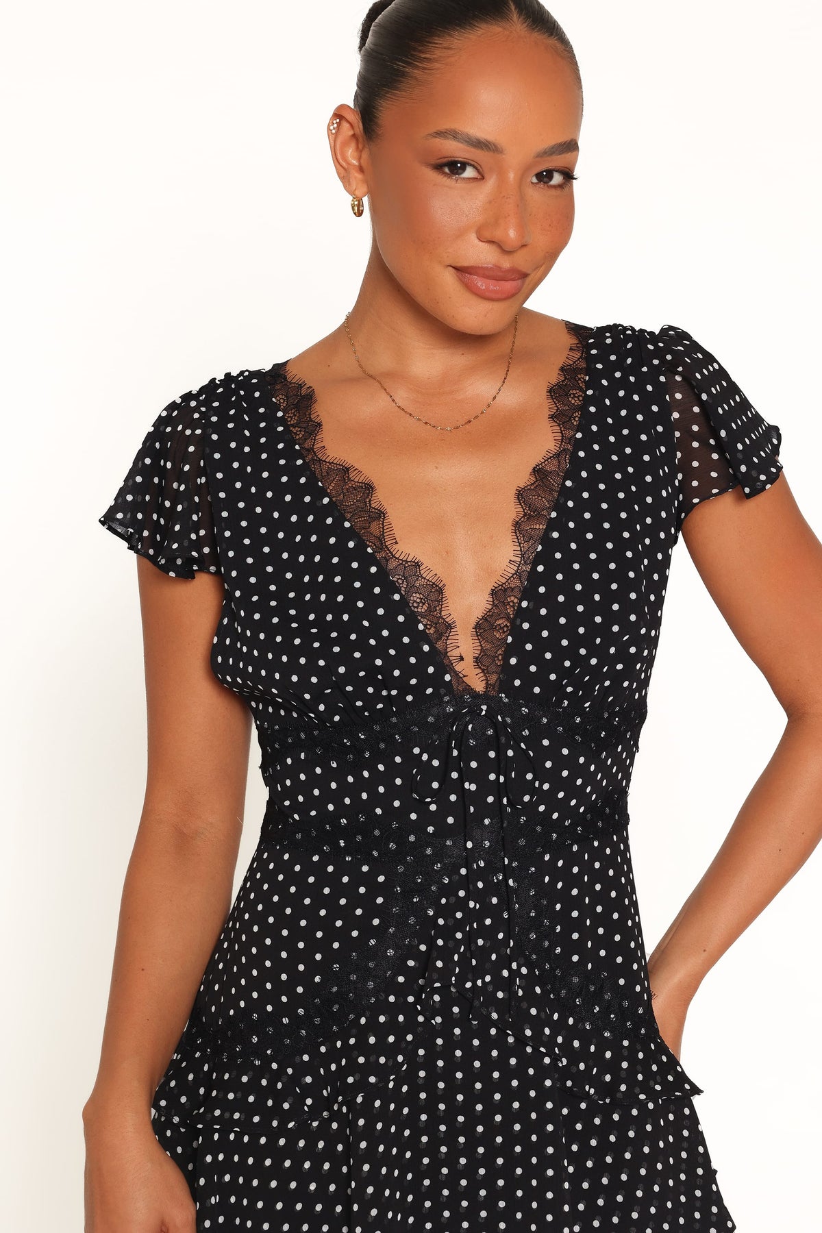 DRESSES Saint Mini Dress - Black Polka Dot