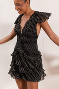 DRESSES Saint Mini Dress - Black Polka Dot