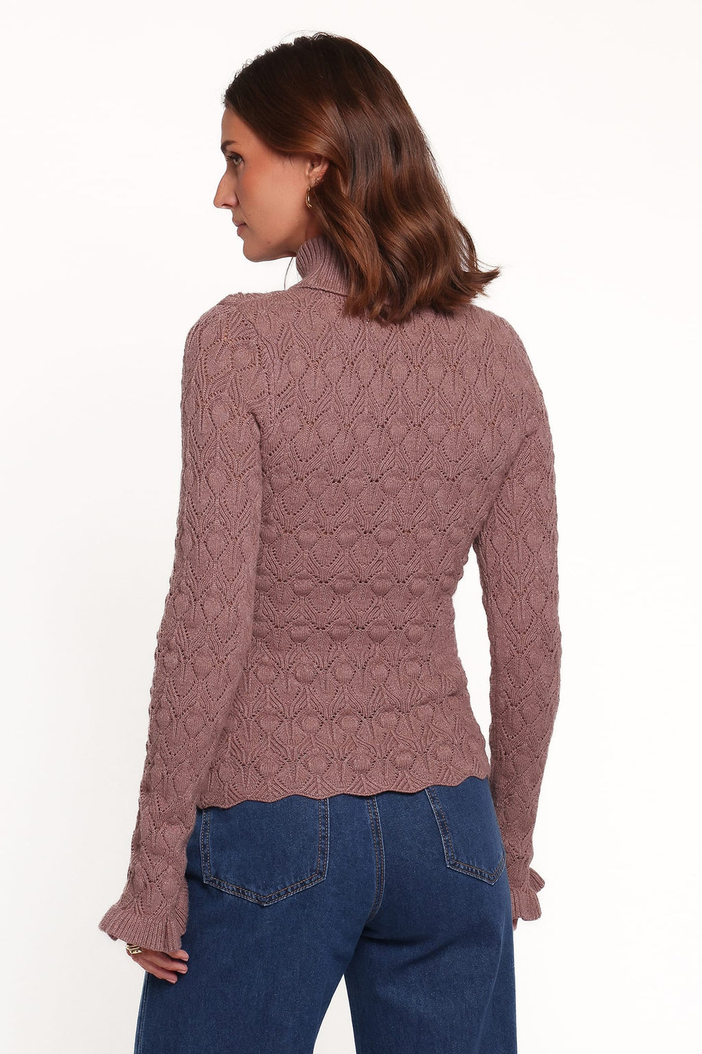 KNITWEAR Baker Pointelle Sweater - Mauve