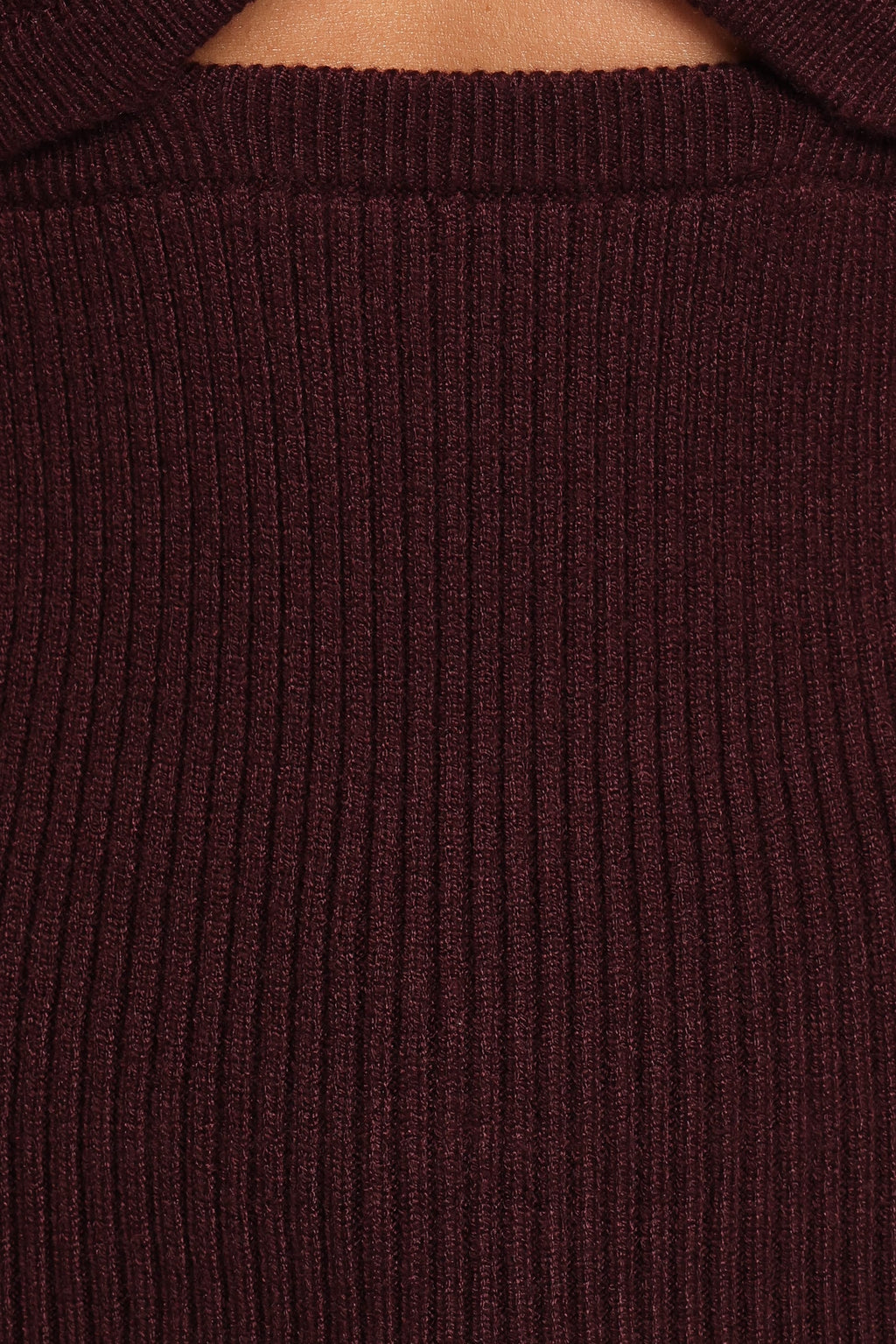 KNITWEAR Emmy Keyhole Mockneck Sweater - Burgundy