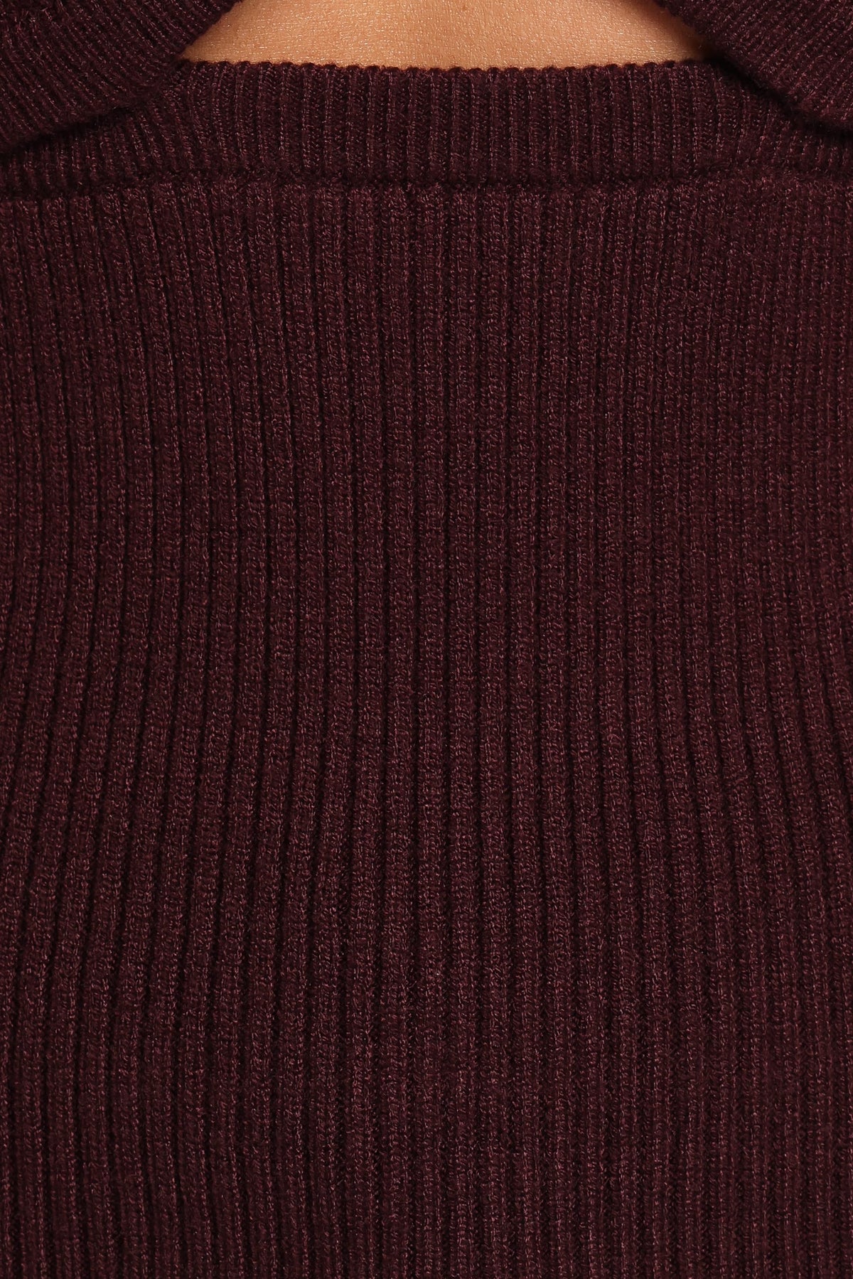 KNITWEAR Emmy Keyhole Mockneck Sweater - Burgundy