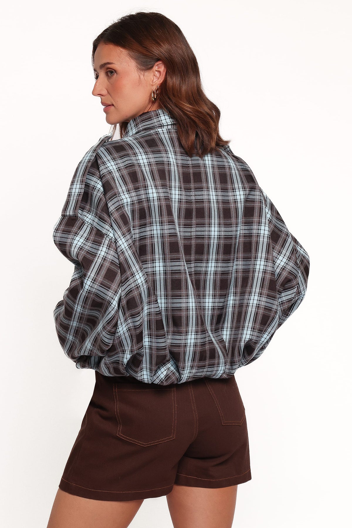 OUTERWEAR Bindy Bomber - Choc/Blue Plaid