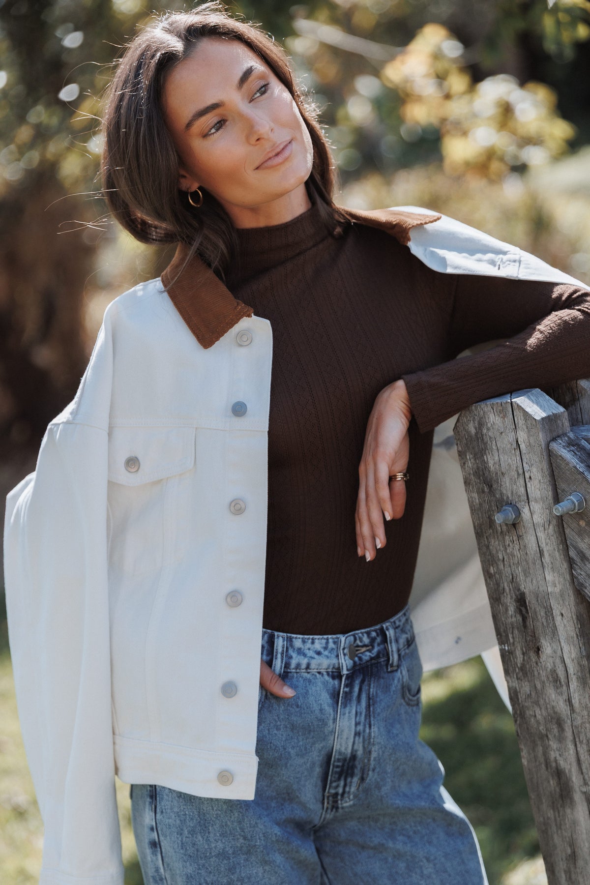 OUTERWEAR Larosa Denim Jacket - Ivory