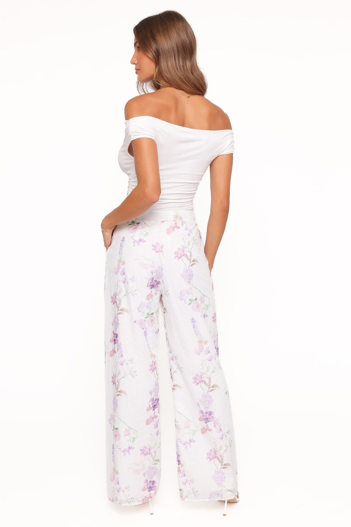 Petal and Pup USA BOTTOMS Adams Fitted Pant - Purple Floral