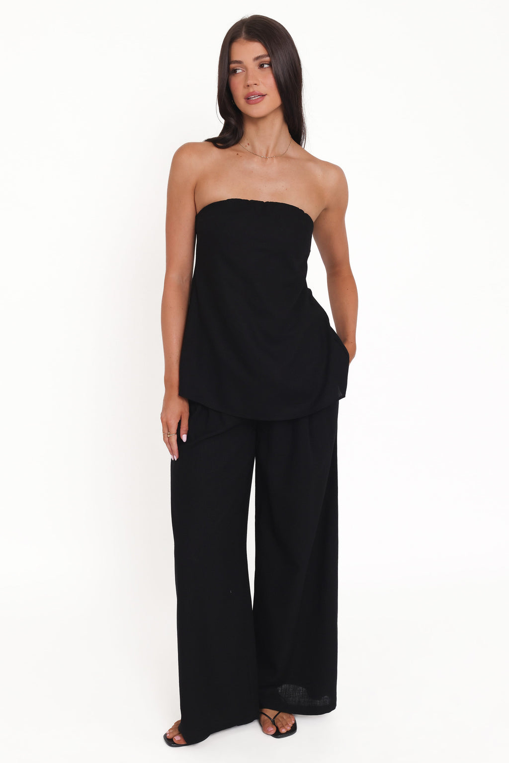 Petal and Pup USA BOTTOMS Arles Wide Leg Pants - Black