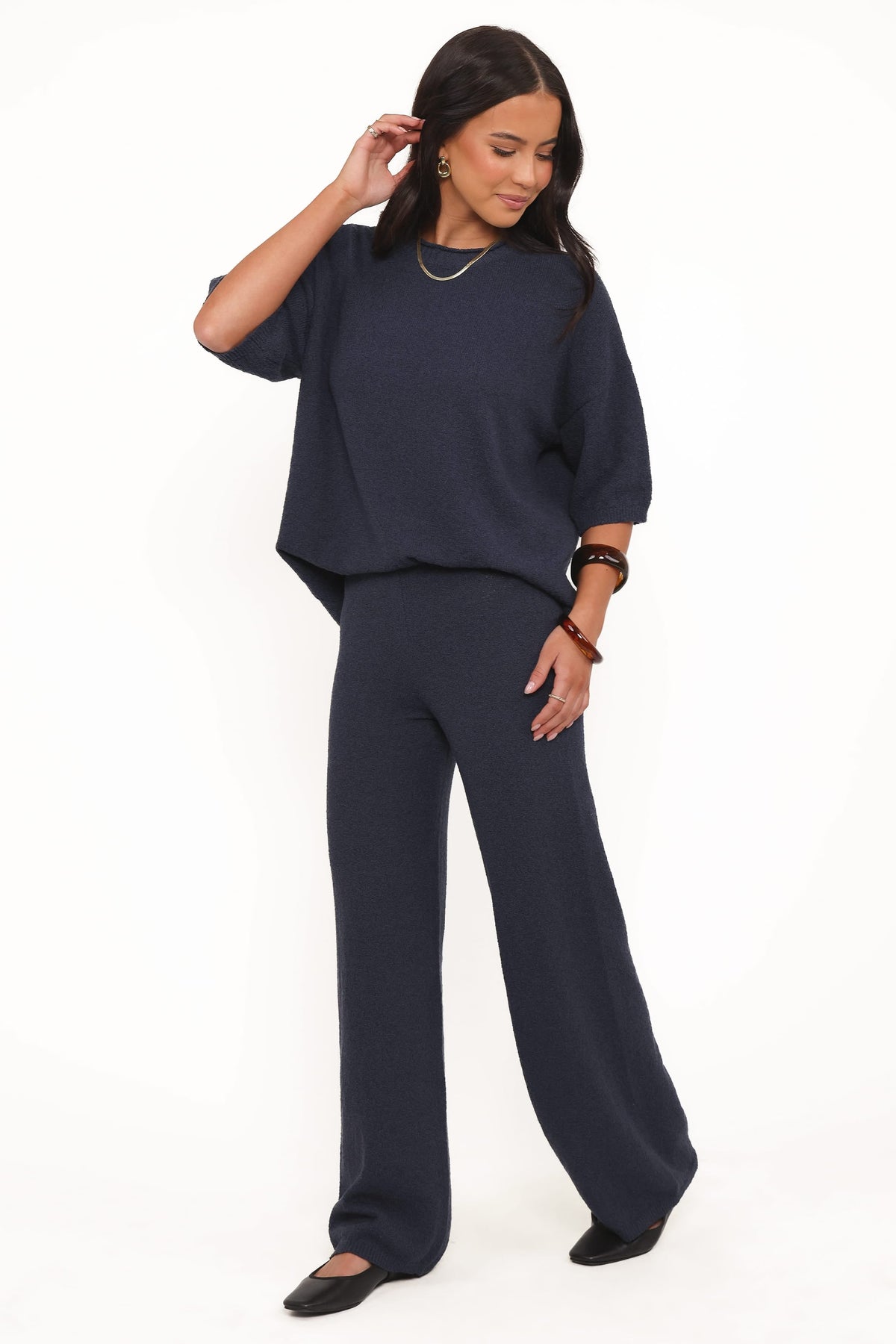 Petal and Pup USA BOTTOMS Ashby Knit Pant - Navy