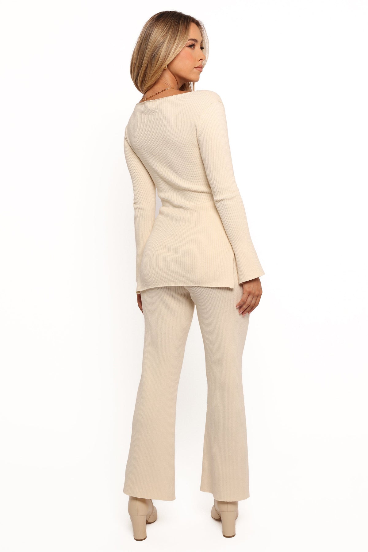 Petal and Pup USA BOTTOMS Beeba Ribbed Knit Pants - Cream