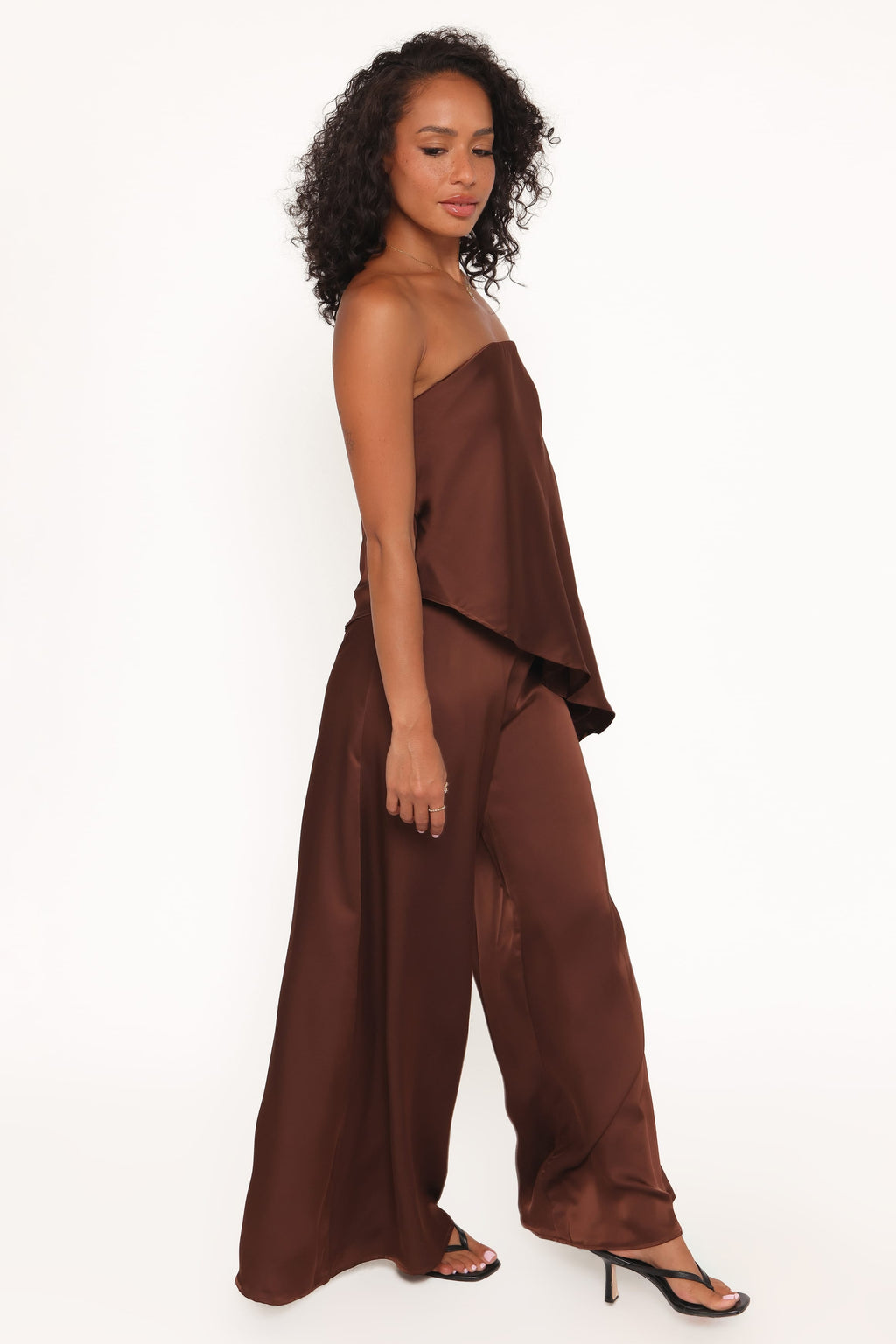 Petal and Pup USA BOTTOMS Charmer Wide Leg Pant - Dark Brown