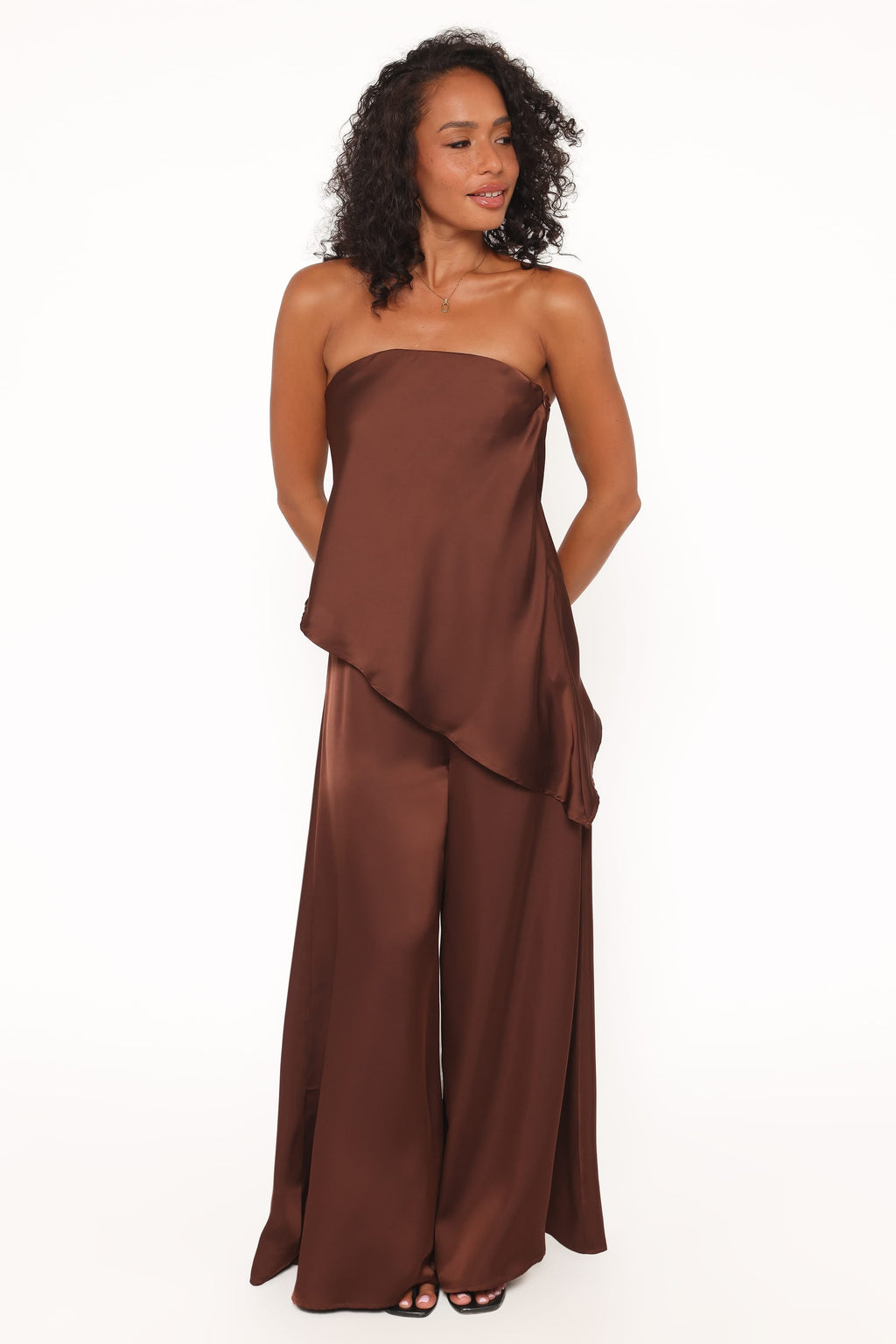 Petal and Pup USA BOTTOMS Charmer Wide Leg Pant - Dark Brown