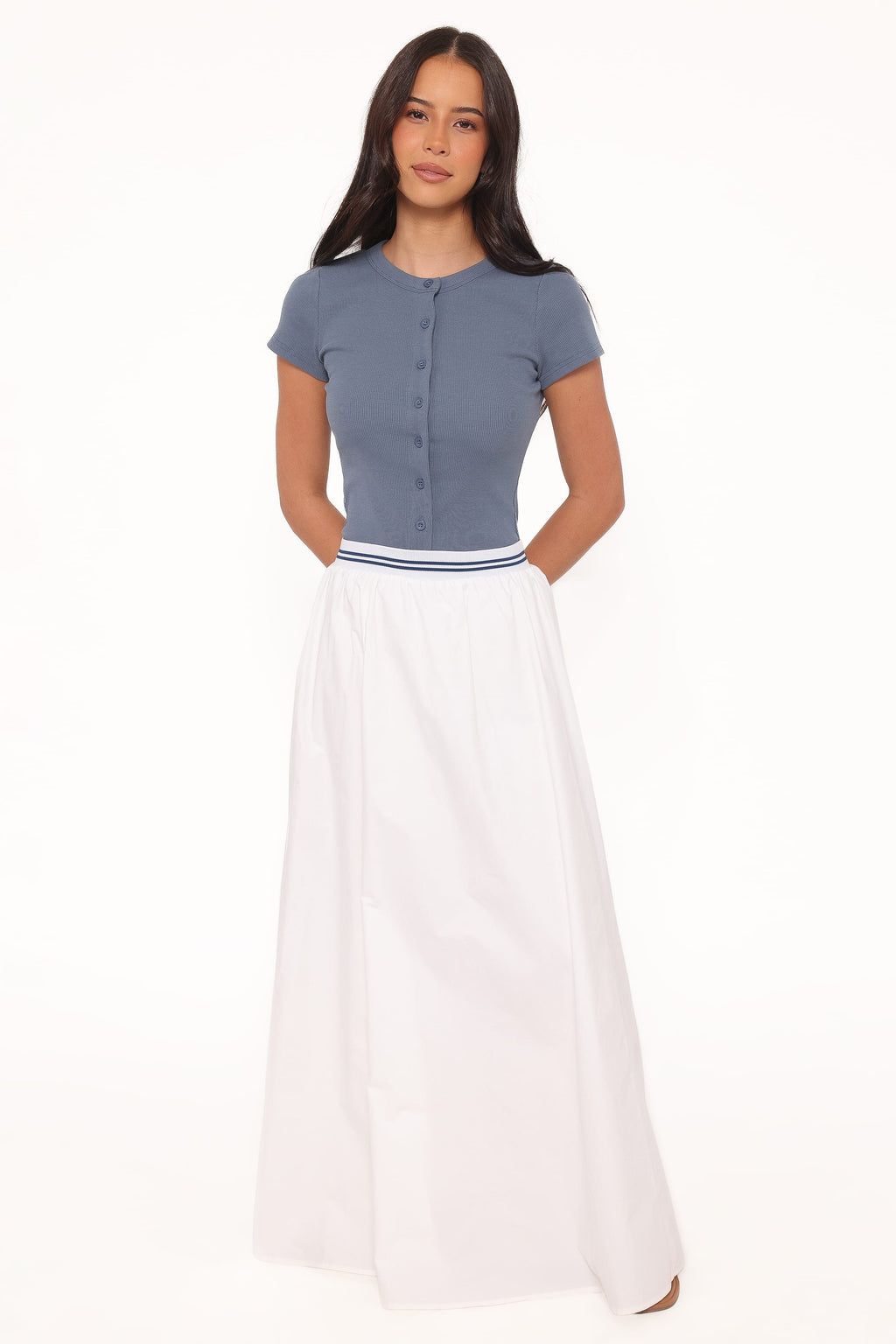 Petal and Pup USA BOTTOMS Christine Maxi Skirt - White