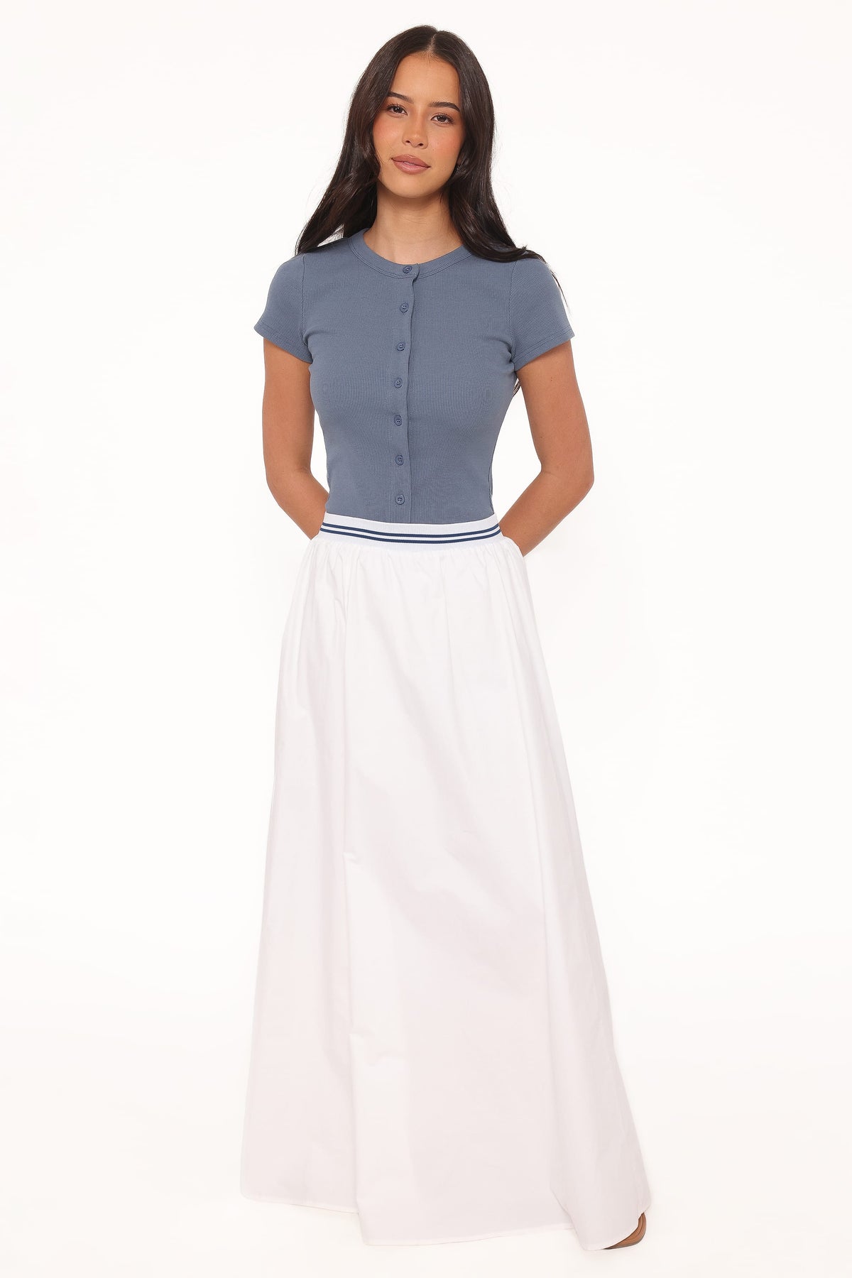 Petal and Pup USA BOTTOMS Christine Maxi Skirt - White