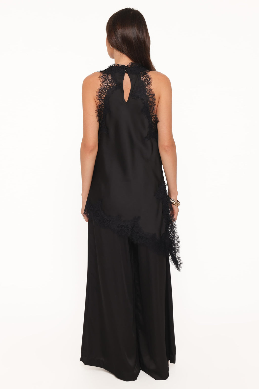 Petal and Pup USA BOTTOMS Clara Wide Leg Tailored Pant - Black