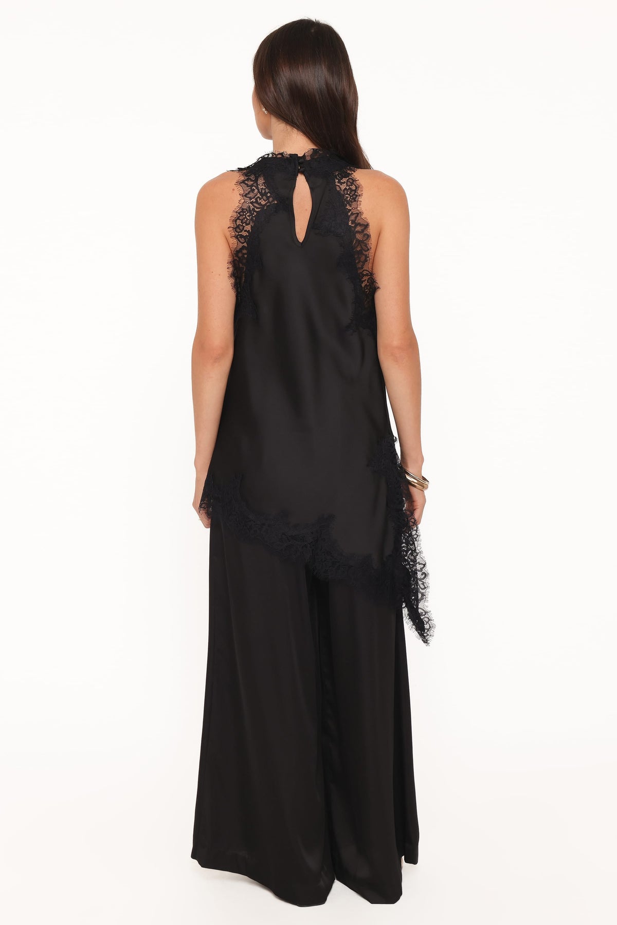 Petal and Pup USA BOTTOMS Clara Wide Leg Tailored Pant - Black