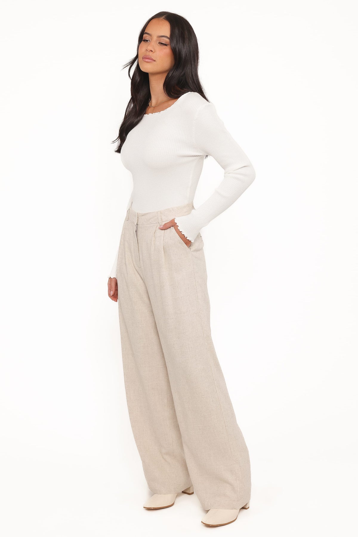 Petal and Pup USA BOTTOMS Dean Linen Pants - Beige