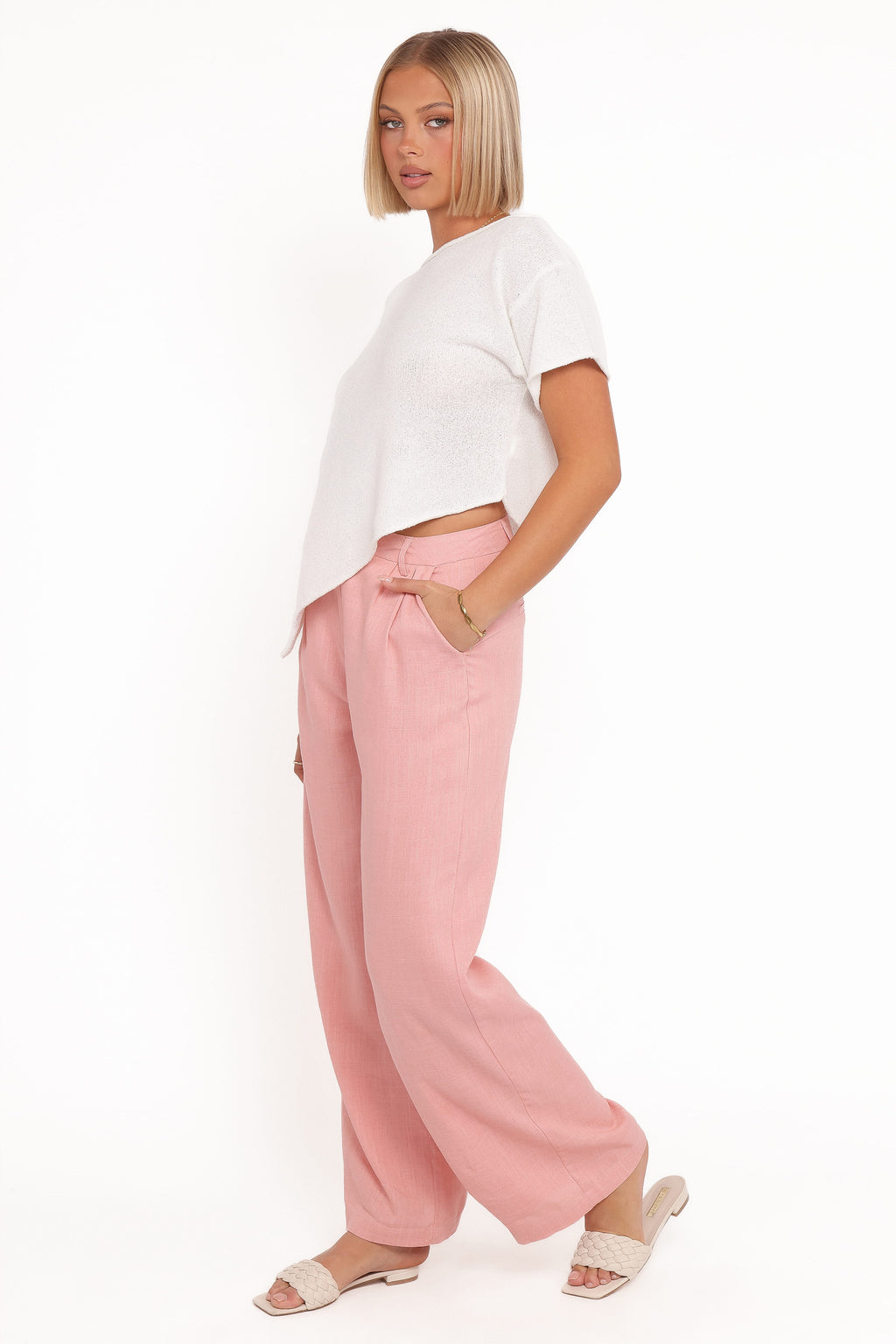Petal and Pup USA BOTTOMS Dean Linen Pants - Light Pink