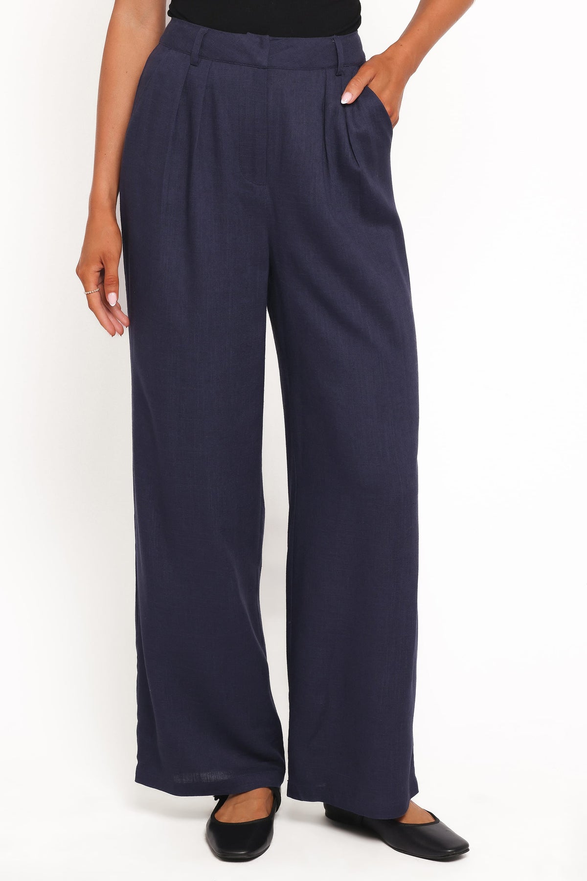 Petal and Pup USA BOTTOMS Dean Linen Pants - Navy