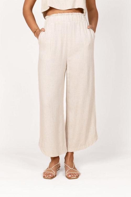 Petal and Pup USA BOTTOMS Eleanor High Waisted Pants - Beige