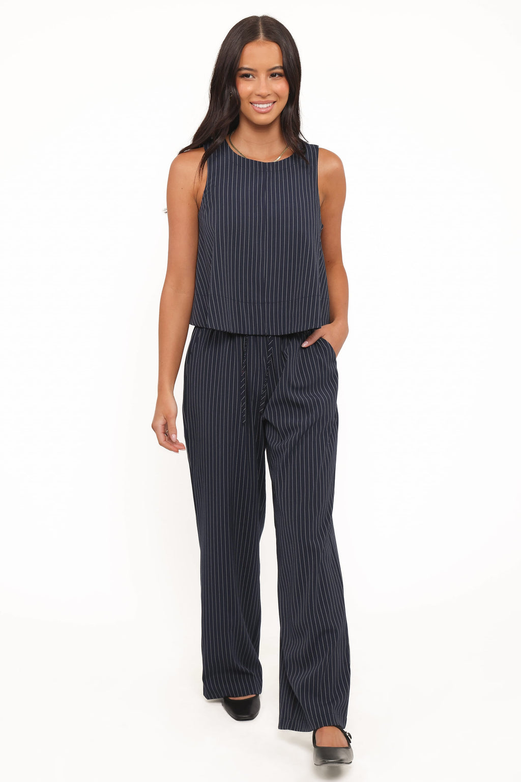 Petal and Pup USA BOTTOMS Elijah Pants - Navy White Stripe