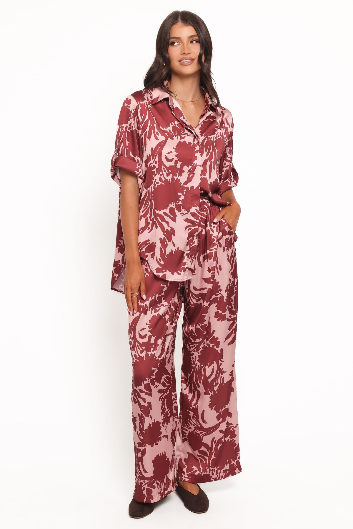 Petal and Pup USA BOTTOMS Elysia Pants - Pink Burgundy