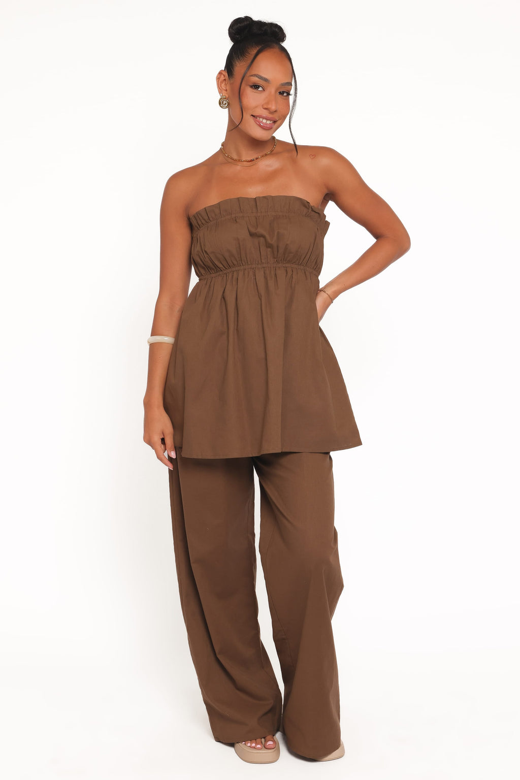 Petal and Pup USA BOTTOMS Ember Cotton Pants - Brown
