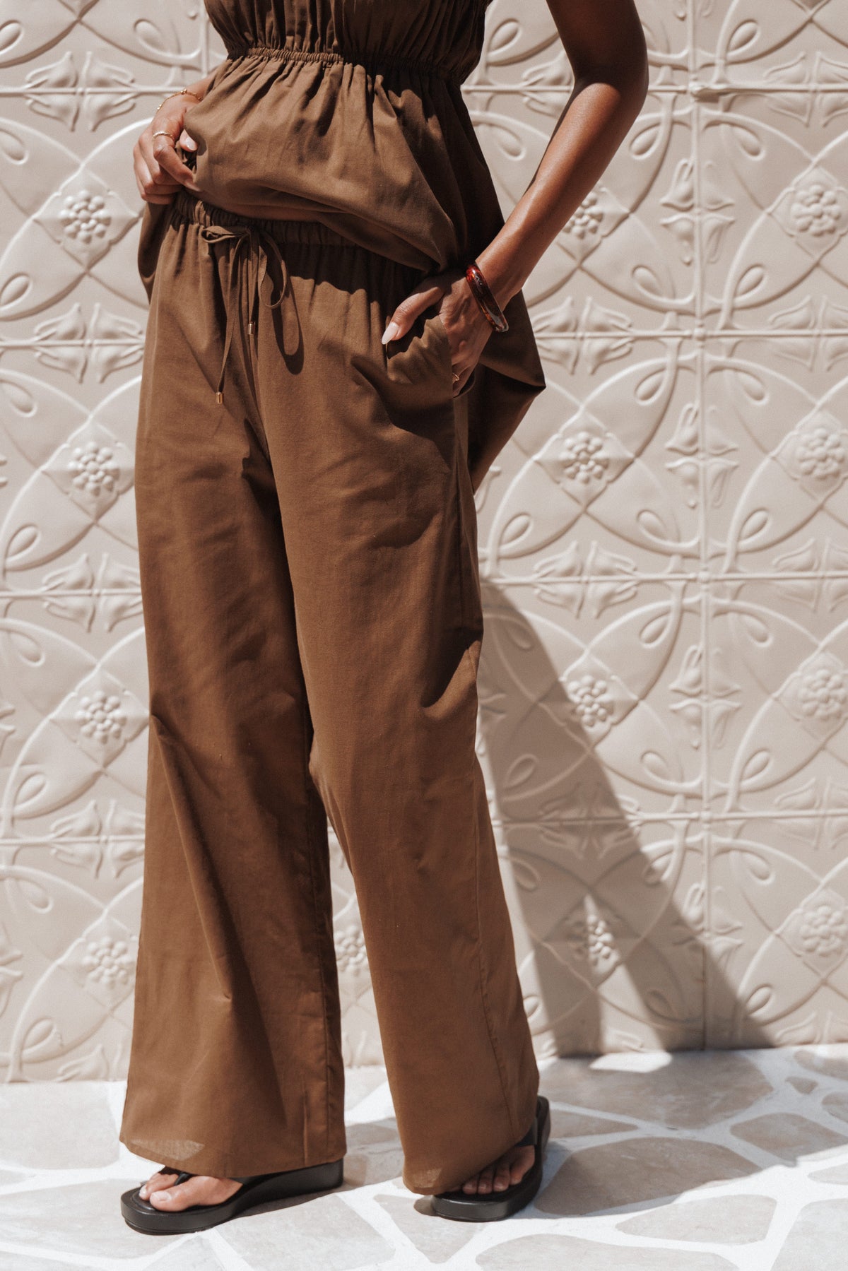 Petal and Pup USA BOTTOMS Ember Cotton Pants - Brown