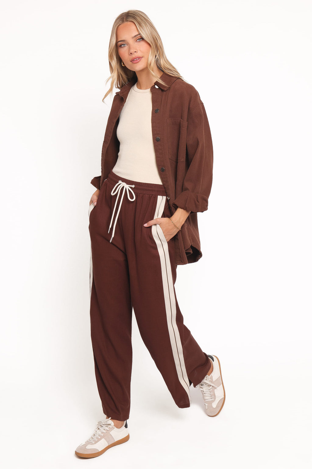 Petal and Pup USA BOTTOMS Hvar Track Pant - Brown