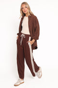 Petal and Pup USA BOTTOMS Hvar Track Pant - Brown