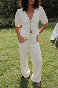 Petal and Pup USA BOTTOMS Jensen Scallop Hem Pant - Butter Yellow