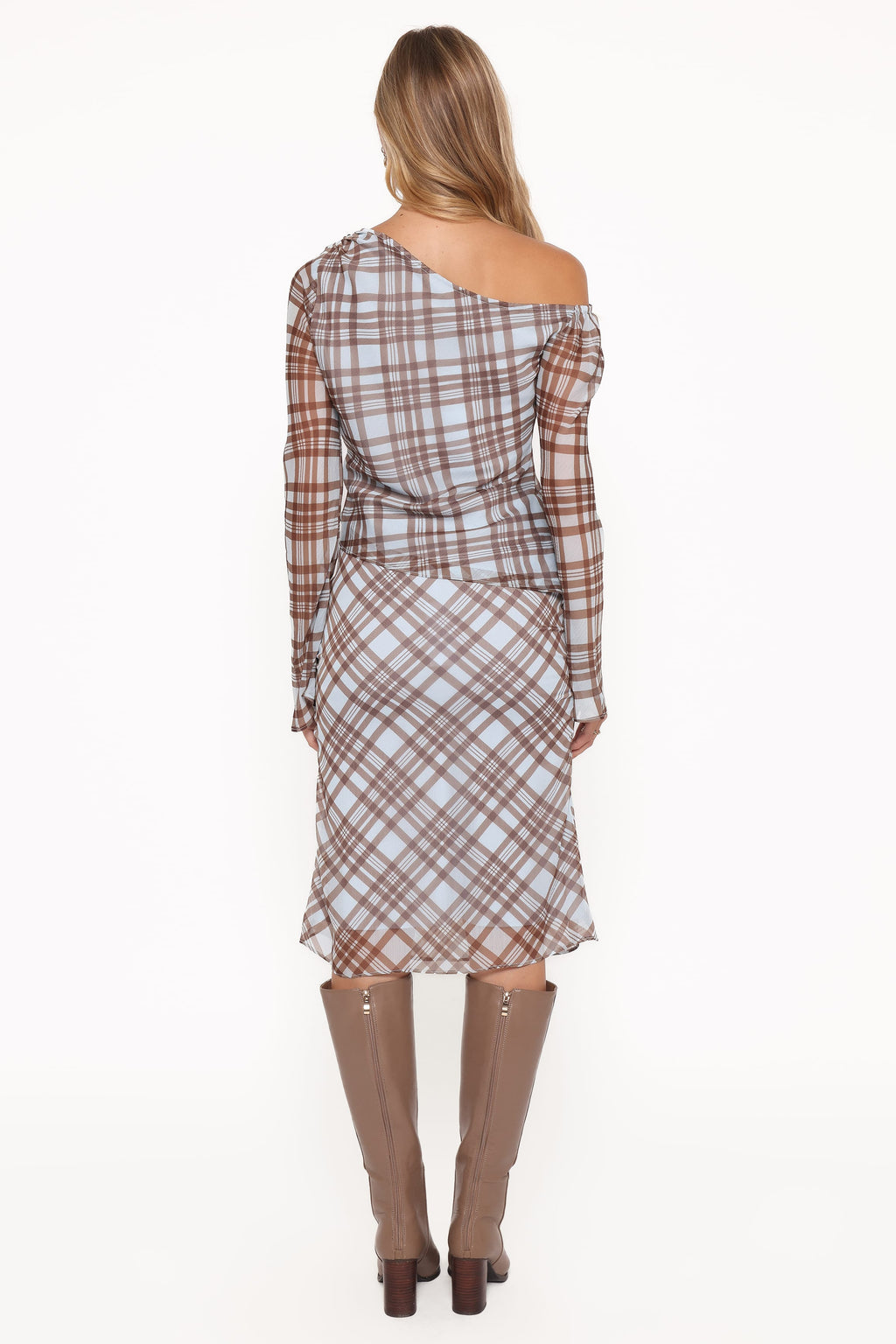 Petal and Pup USA BOTTOMS Josiana Pencil Skirt - Blue/Brown Plaid