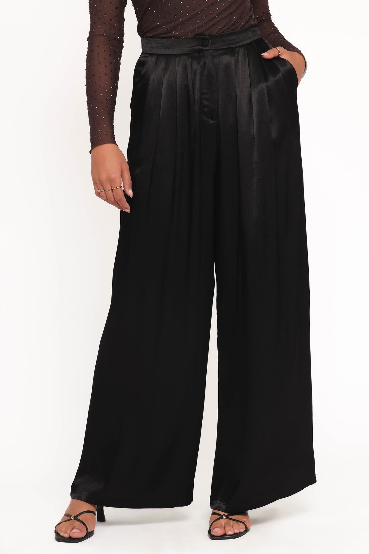 Petal and Pup USA BOTTOMS Joyce Wide Leg Pant - Black