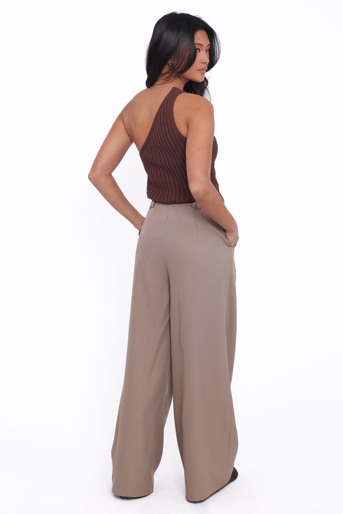 Petal and Pup USA BOTTOMS Kathryn Wide Leg Pant - Beige