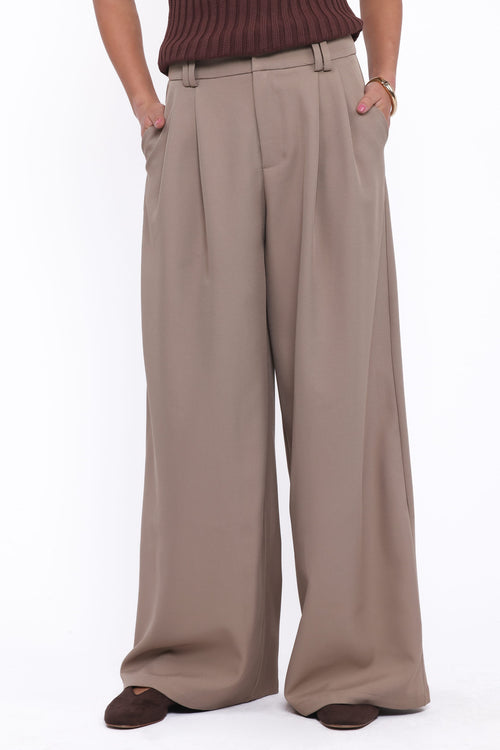 Petal and Pup USA BOTTOMS Kathryn Wide Leg Pant - Beige