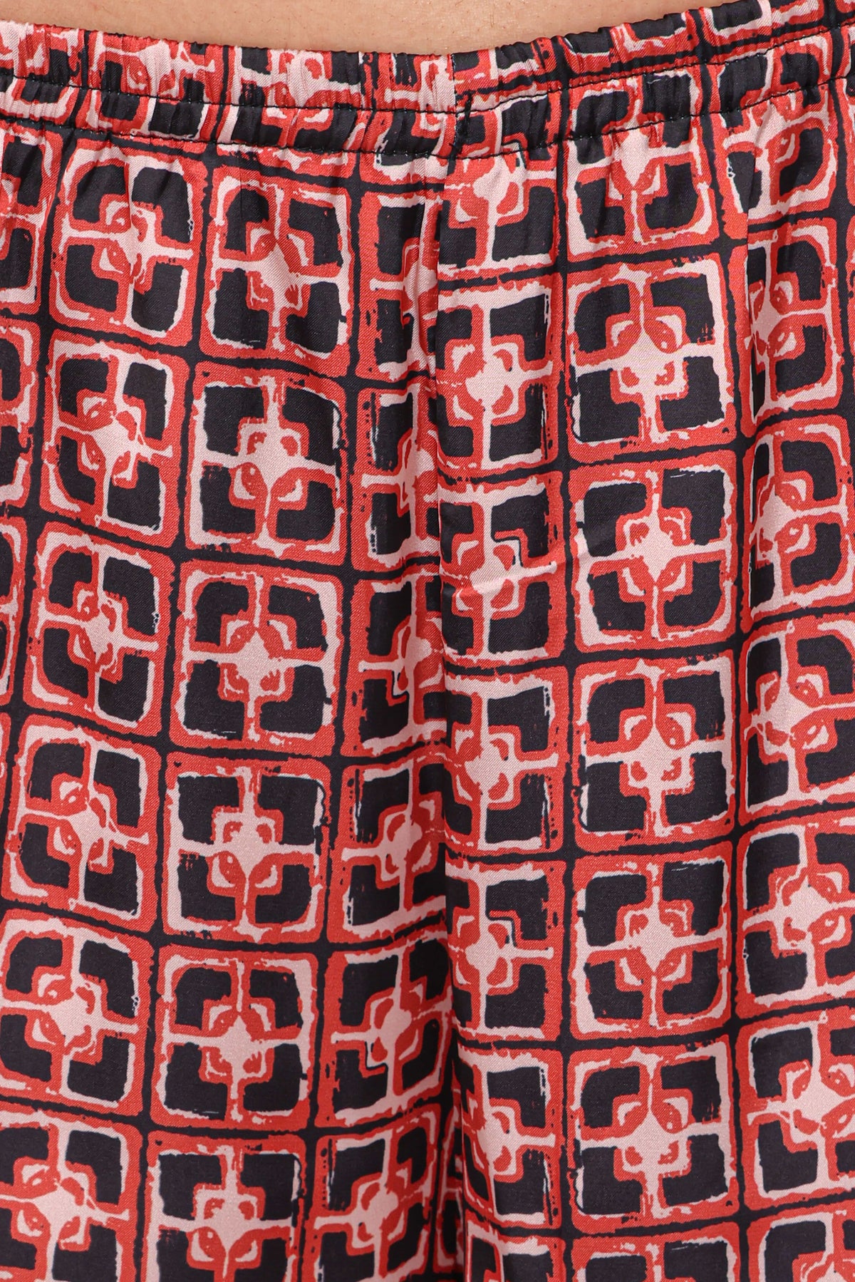 Petal and Pup USA BOTTOMS Lexi Elastic Waist Pant - Red Geometric