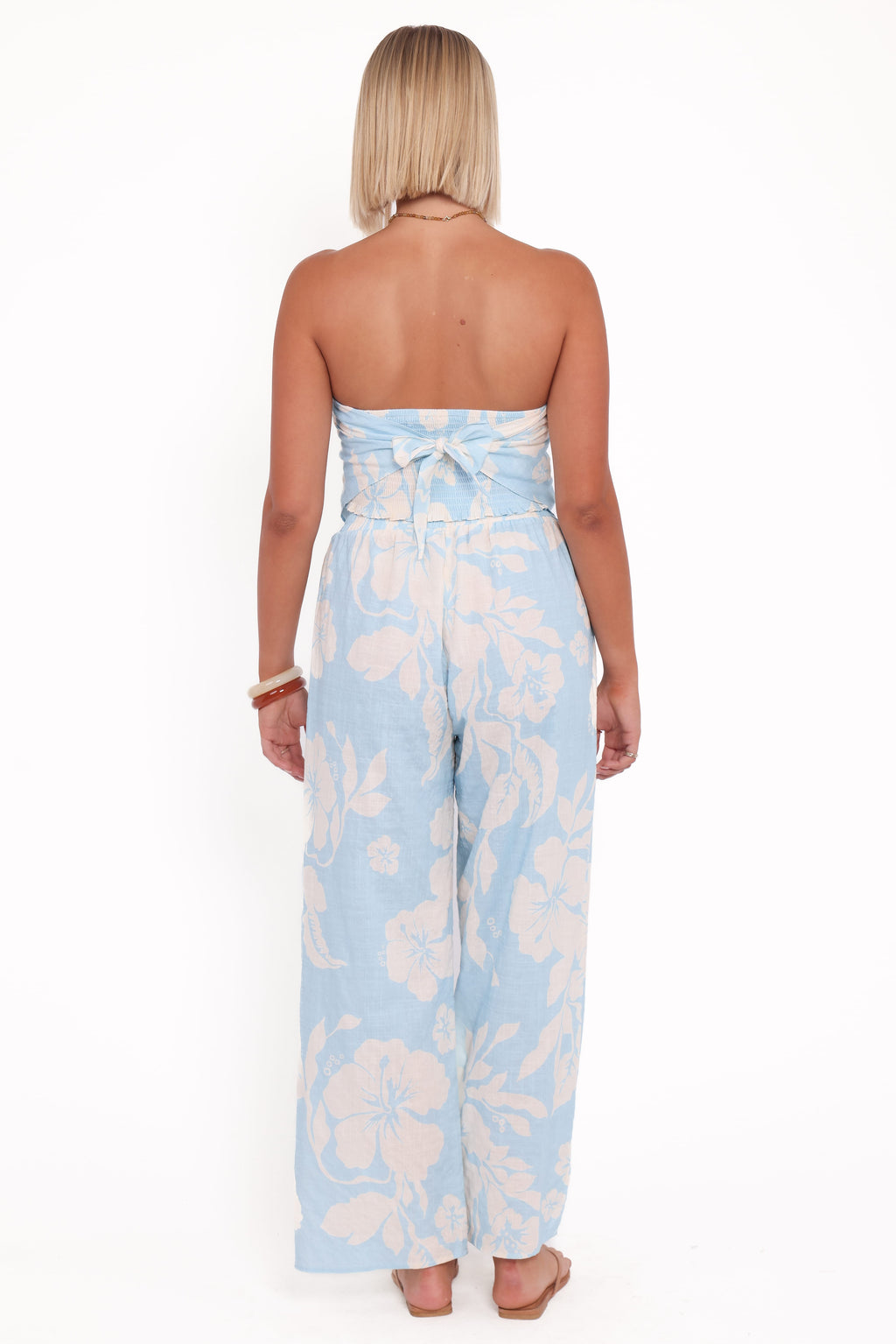 Petal and Pup USA BOTTOMS Lourdes Wide Leg Pant - Blue Hibiscus