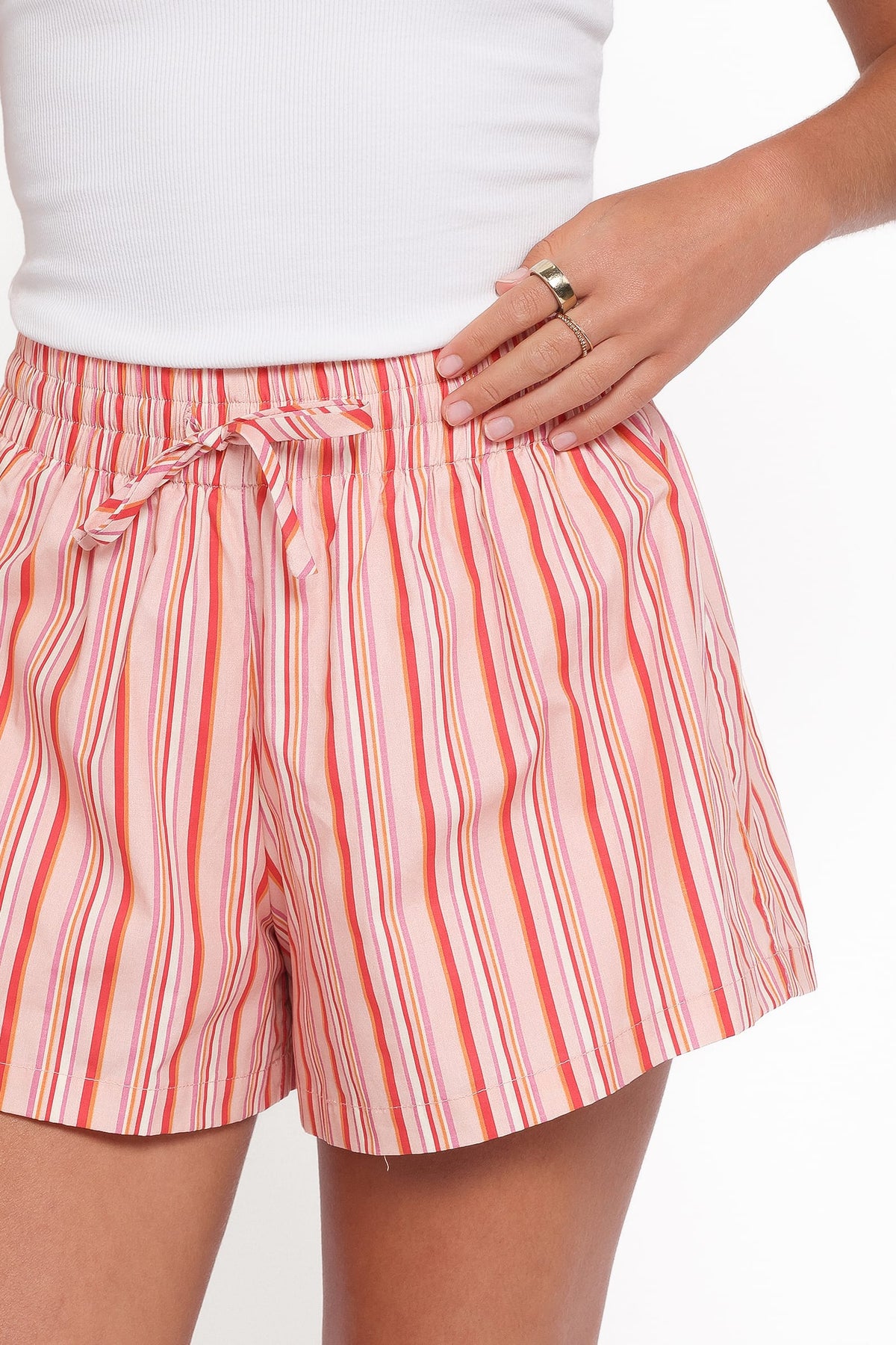 Petal and Pup USA BOTTOMS Mattina Shorts - Peach Stripe