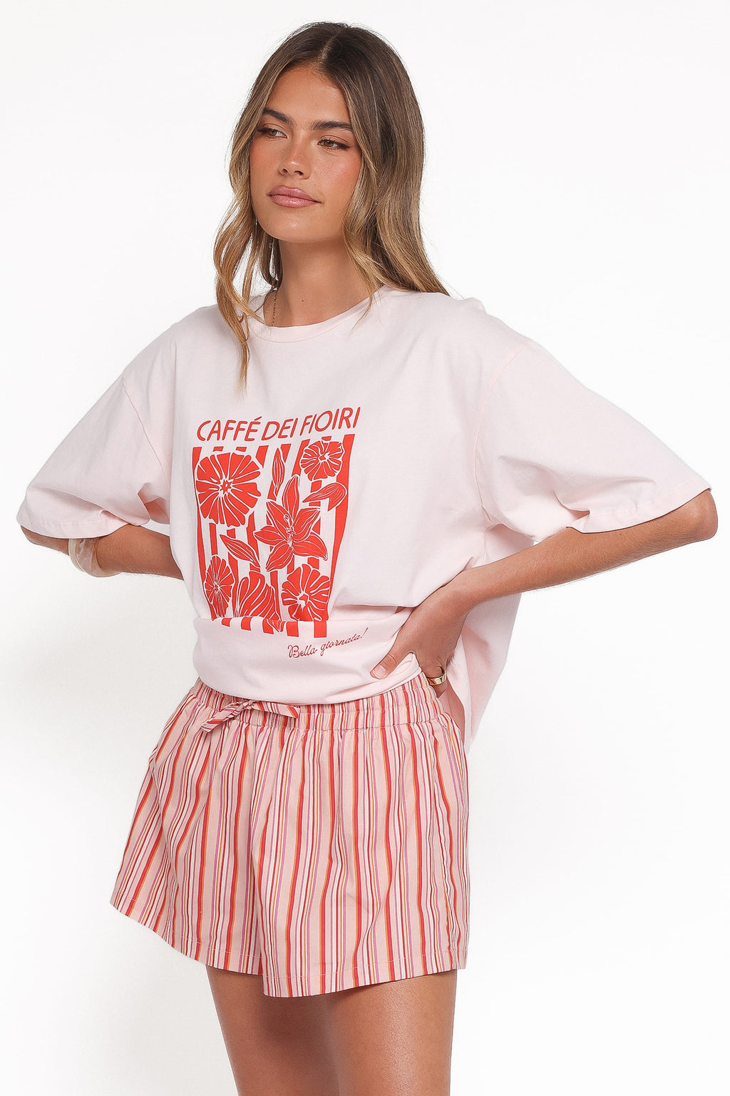 Petal and Pup USA BOTTOMS Mattina Shorts - Peach Stripe
