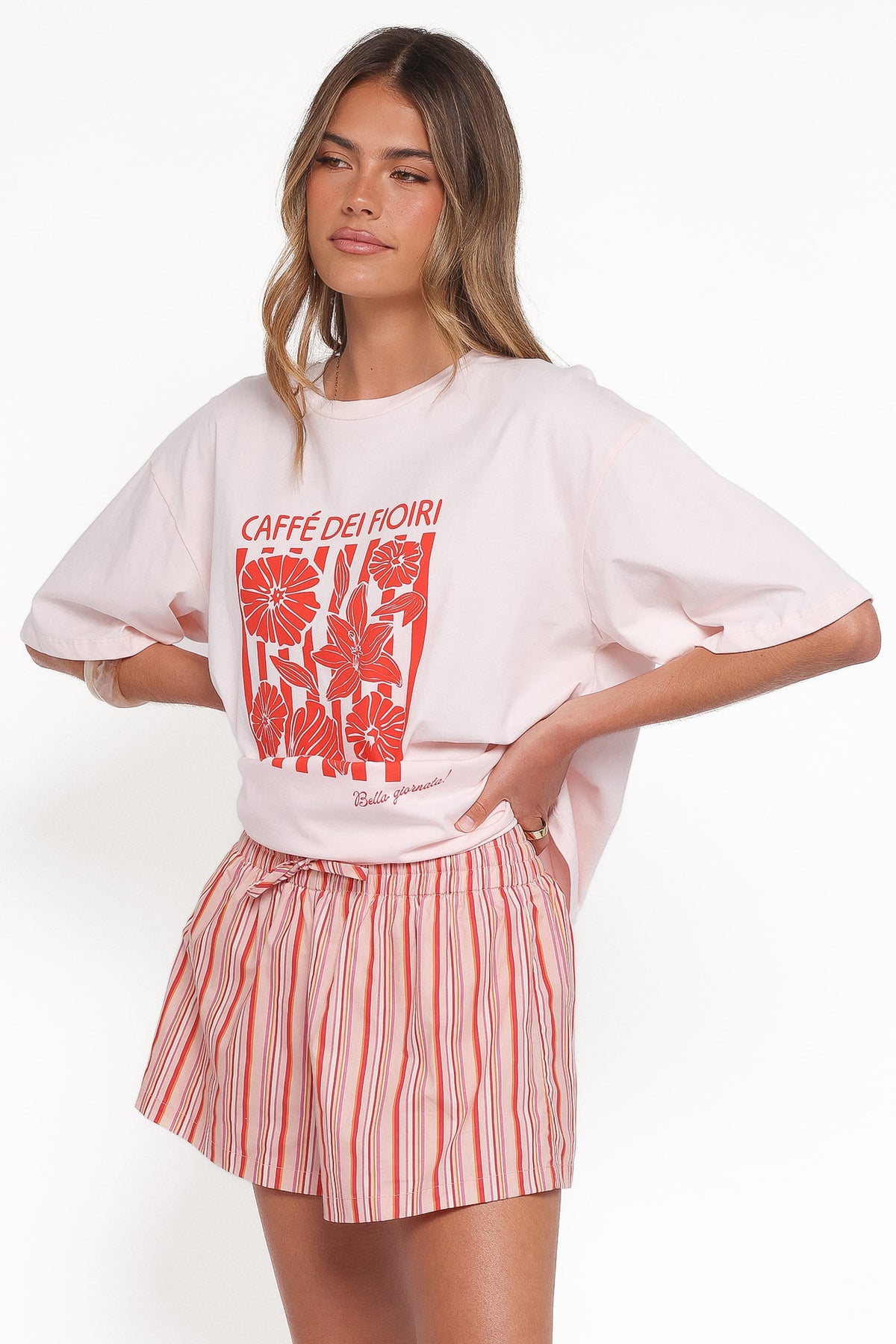 Petal and Pup USA BOTTOMS Mattina Shorts - Peach Stripe