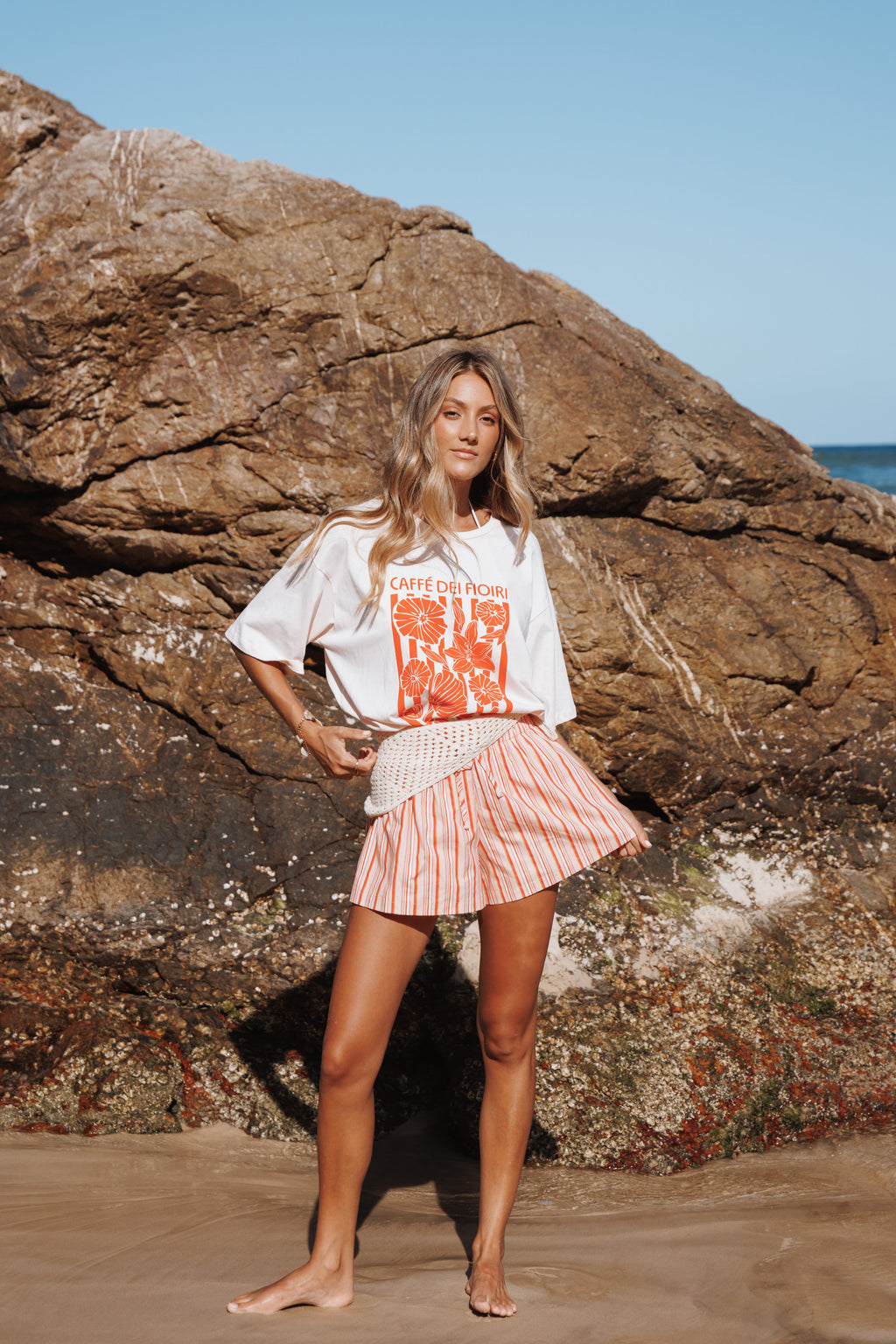 Petal and Pup USA BOTTOMS Mattina Shorts - Peach Stripe