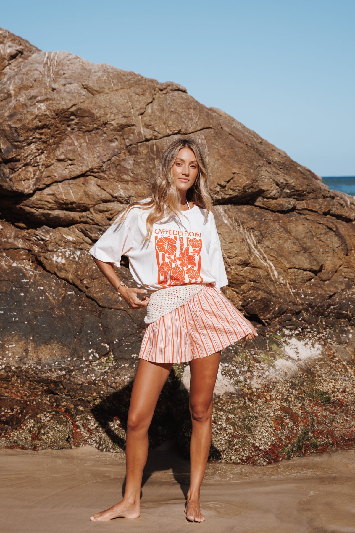 Petal and Pup USA BOTTOMS Mattina Shorts - Peach Stripe