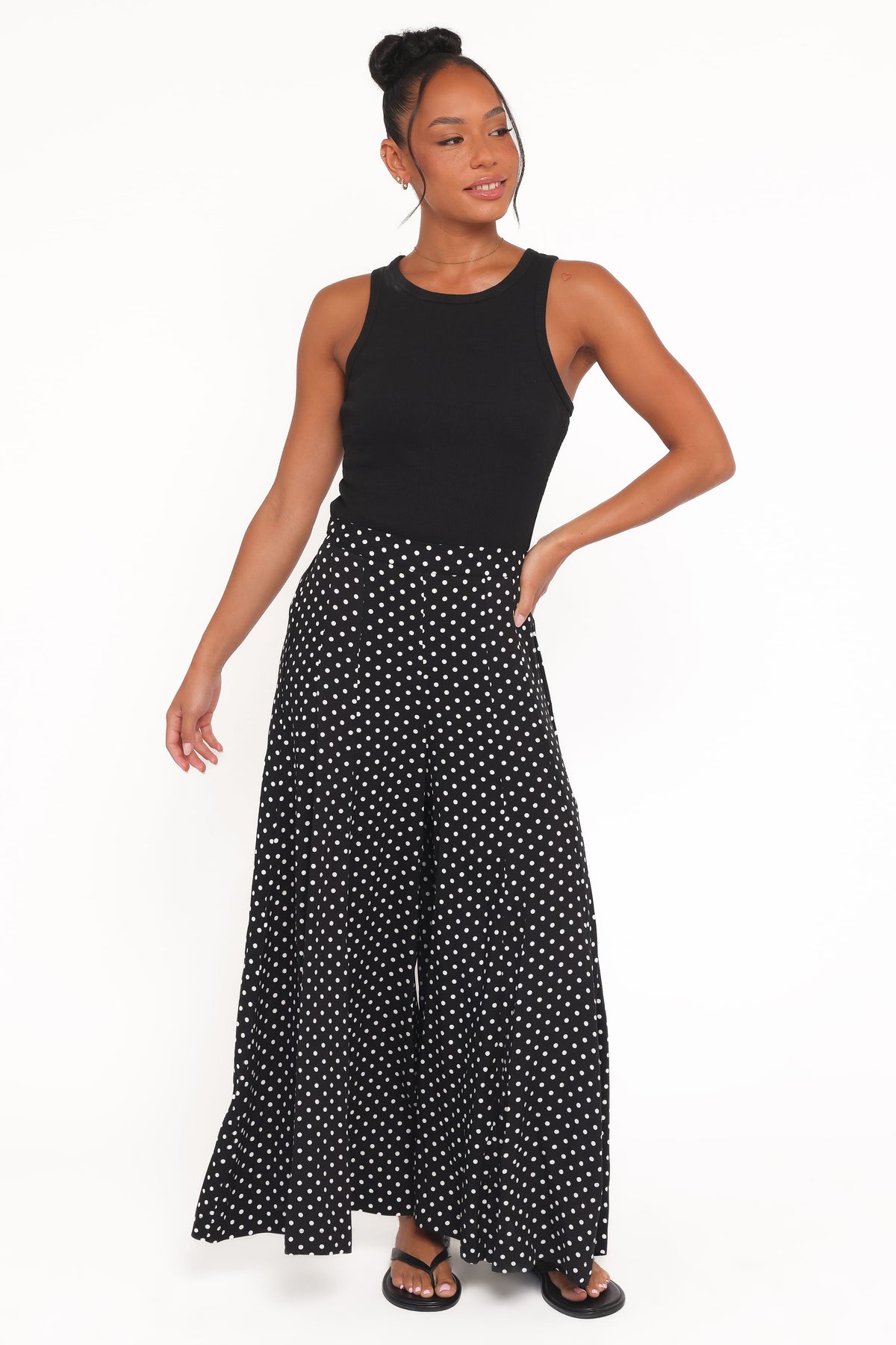 Petal and Pup USA BOTTOMS Neveah Pant - Black Polka Dot