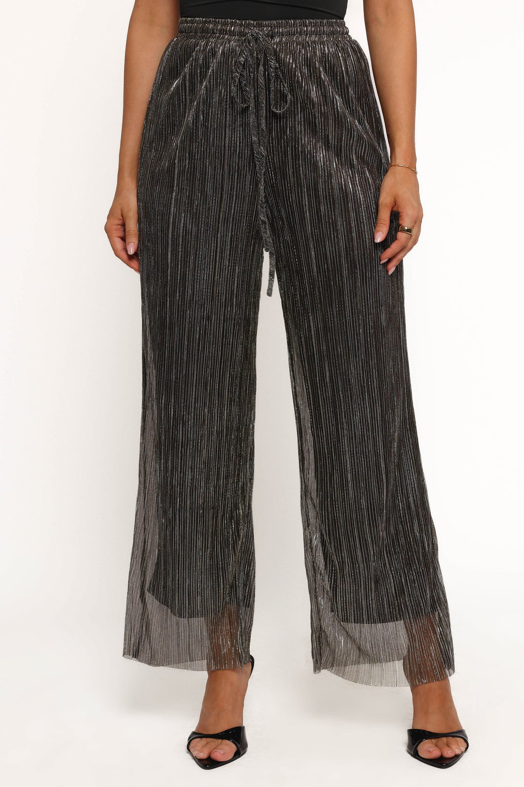 Petal and Pup USA BOTTOMS Nila Sheer Pant - Black Gold