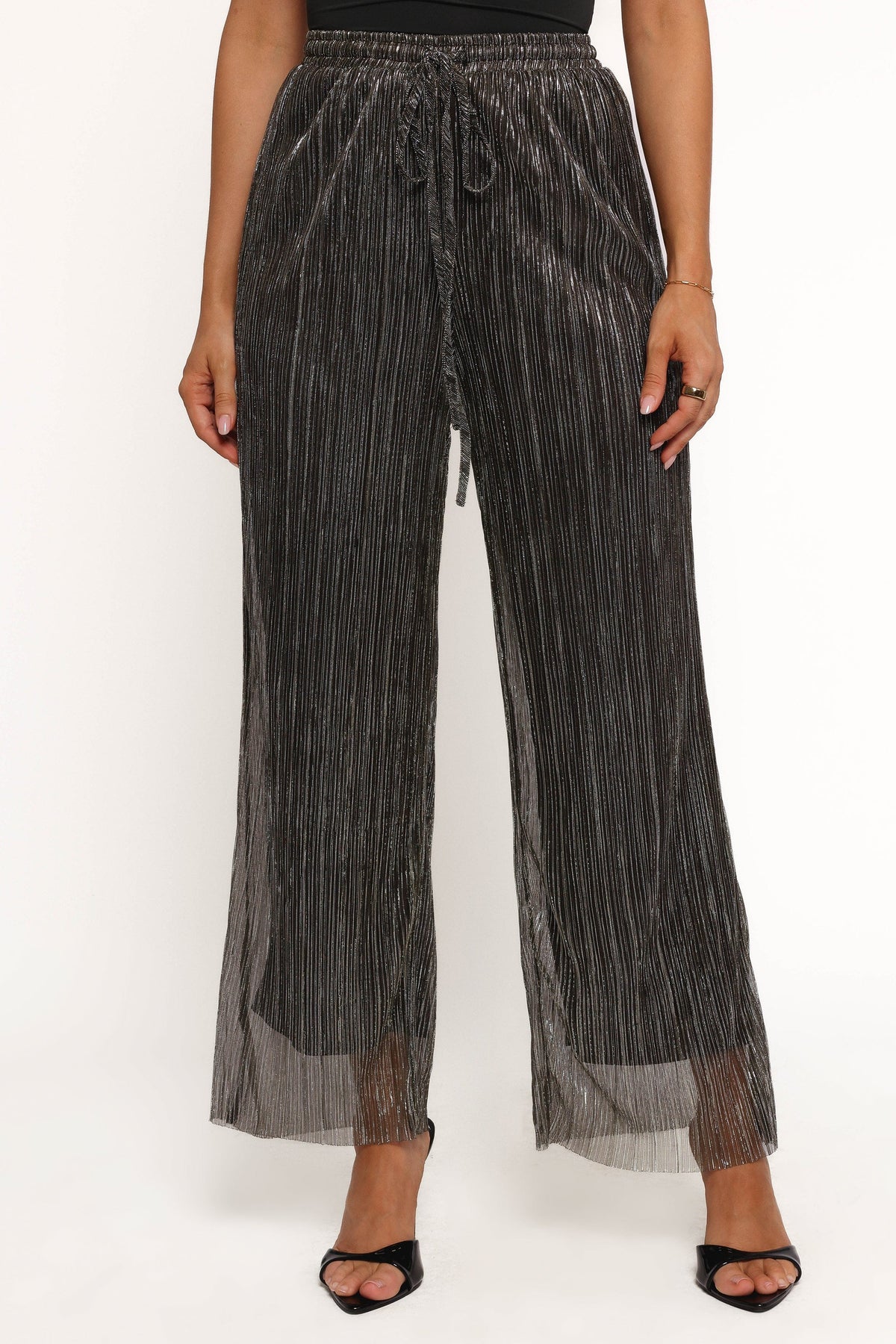 Petal and Pup USA BOTTOMS Nila Sheer Pant - Black Gold